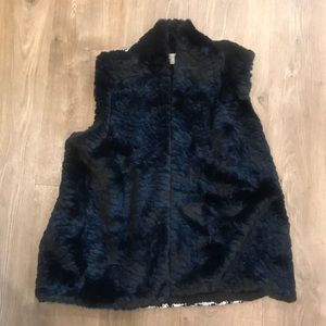 Black fur vest
